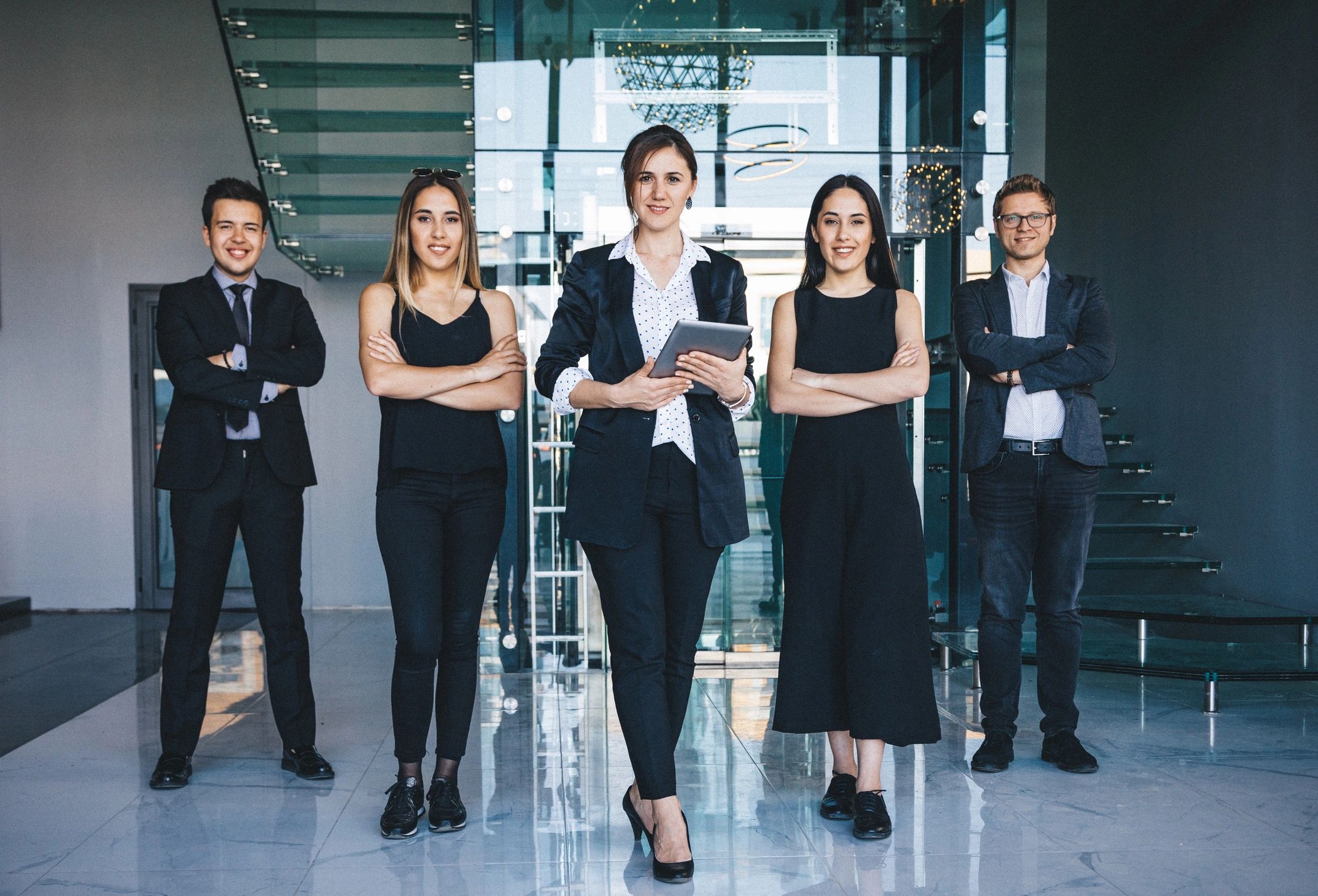 professional recruitment team modern office