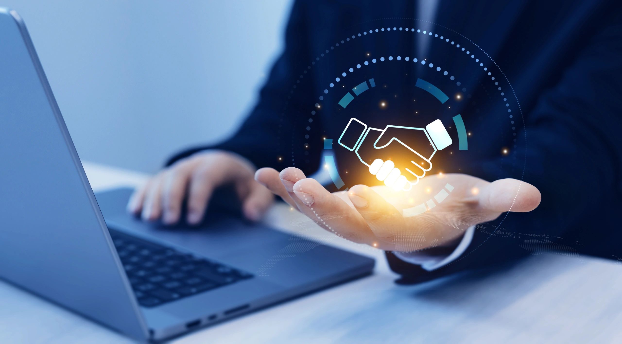 business handshake contract agreement technology